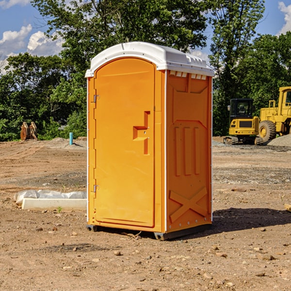 how often are the porta potties cleaned and serviced during a rental period in Russell MA